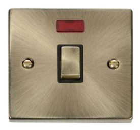 VPAB723BK  Deco Victorian 20A 1 Gang DP ‘Ingot’ Switch + Neon